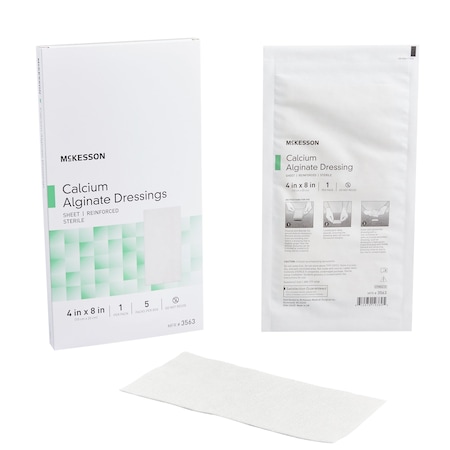 Mckesson Alginate Dressing, 4 x 8 inch, Sterile, 5PK 3563